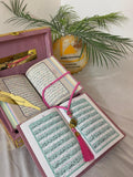 Beautiful Personalized Quran Gift Set - Premium Velvet Box with Quran Pak, Panj Surah, Tasbeeh & Bookmark